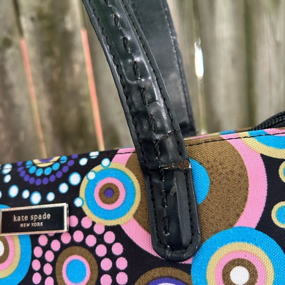 Vintage y2k 2000s Kate Spade multicolor purple pink blue brown shoulder bag purs - Picture 4 of 10